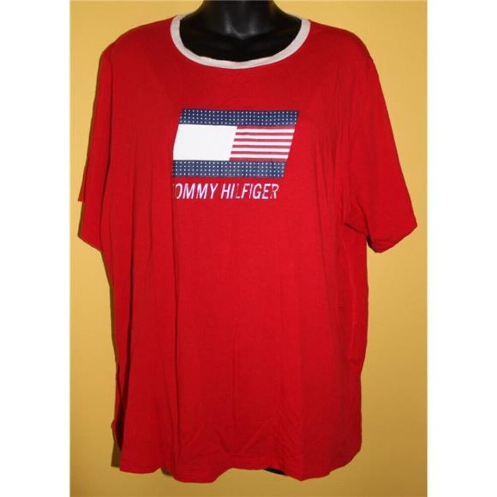 Tommy Hilfiger Sport 1x Women's Plus Americana Flag Tee Top Knit Cotton Modal